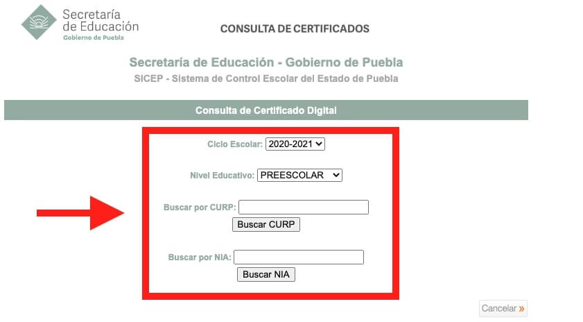 Consulta de certificados